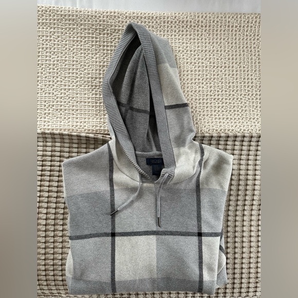 3X Plaid Gray Hooded Sweater Rachel Roy - Picture 1 of 3
